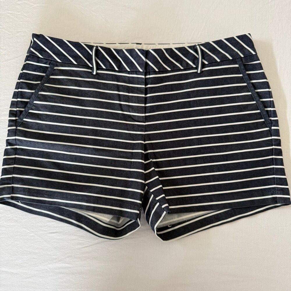 Lands’ End | Blue & White Striped Low Rise Shorts | Women’s 10P